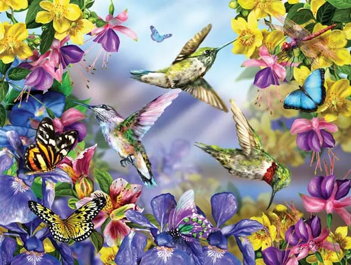 Butterflies & Hummingbirds - 300pc Jigsaw Puzzle by SunsOut