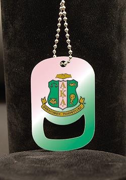 Alpha Kappa Alpha Dog Tag Bottle Opener