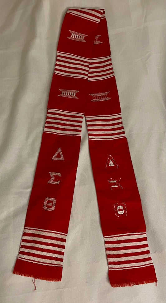Red And White Delta Sigma Theta Stole