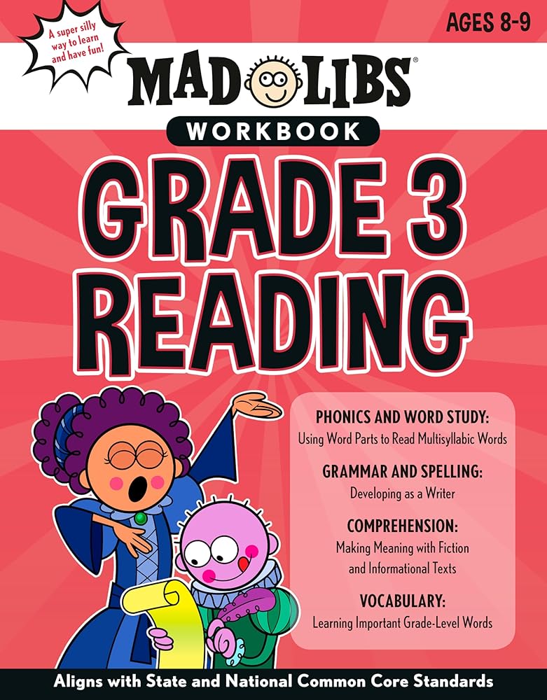 Mad Libs Workbook: Grade 3 Reading: Aligns with State and National Common Core Standards (Mad Libs Workbooks) cover image