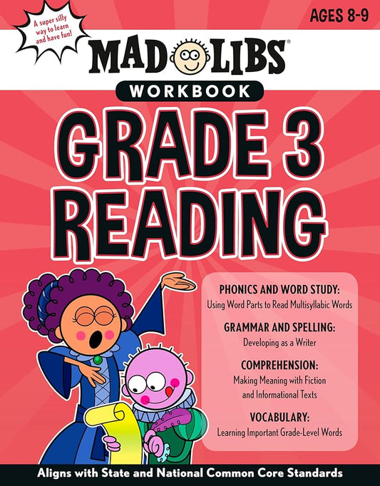 Mad Libs Workbook: Grade 3 Reading: Aligns with State and National Common Core Standards (Mad Libs Workbooks) cover image