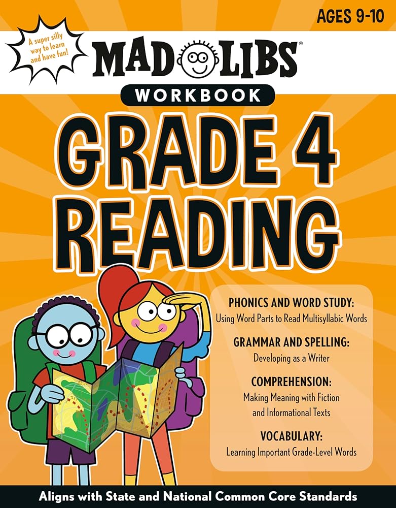 Mad Libs Workbook: Grade 4 Reading: Aligns with State and National Common Core Standards cover image