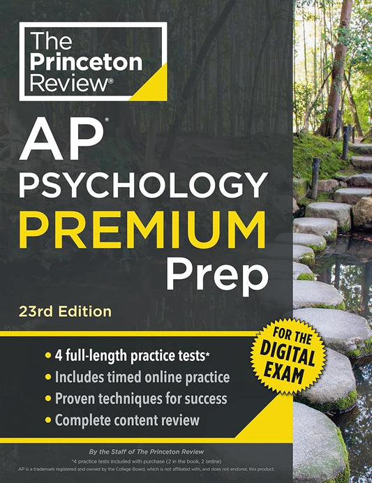 Princeton Review AP Psychology Premium Prep, 23rd Edition: 4 Practice Tests + Digital Practice Online + Content Review (College Test Preparation) cover image