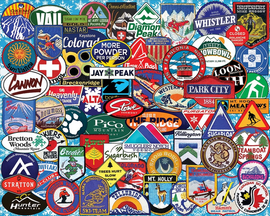 Ski Badges - 1000 Piece Jigsaw Puzzle by White Mountain