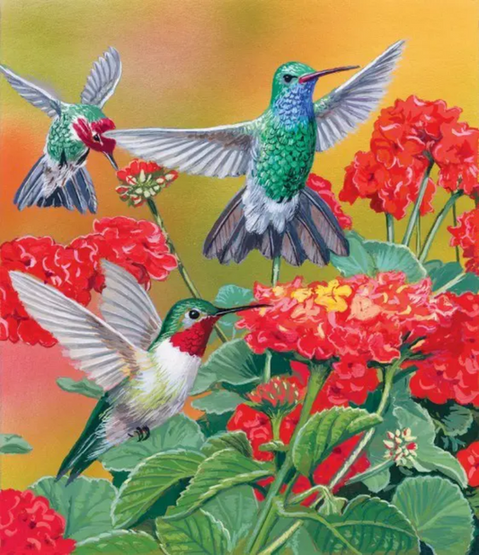 Puzzle Hummingbirds and Flowers Jigsaw Puzzle