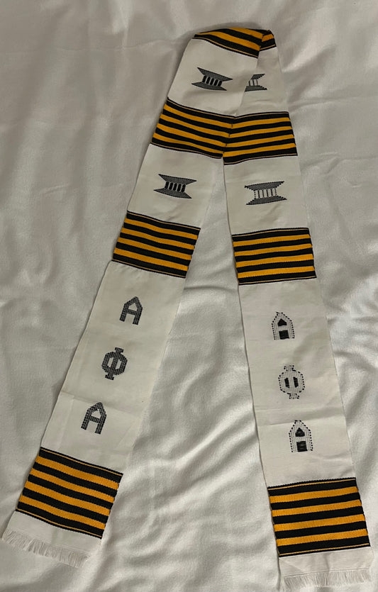 Alpha Phi Alpha Stole White, Gold